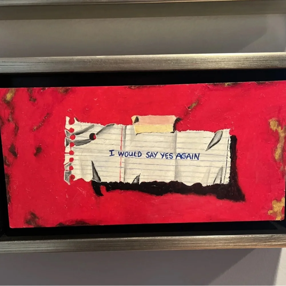 Original 6”x12” oil “notes” paintings on canvas panels. - Picture 3 of 10